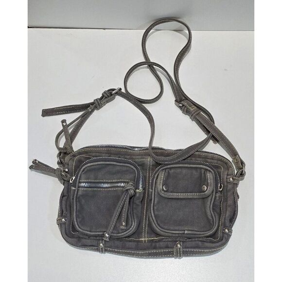 American Eagle Outfitters Gray Canvas Crossbody Bag With Multiple Pockets - Picture 1 of 6